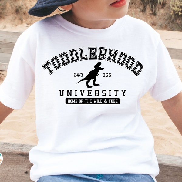 Toddlerhood University SVG PNG, Funny Toddler SVG, Dinosaur Svg, T-Rex, Kids, Toddler Boys Svg, Cricut Cut File Svg, Shirt Sublimation Png