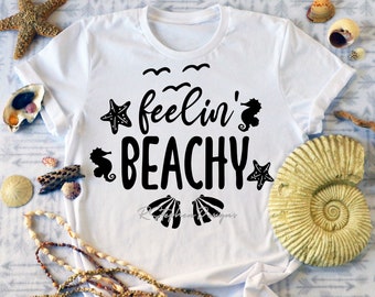 Feeling Beachy SVG PNG, Feelin' Beachy, Summer Vacation Beach Quote, Beach Svg, Summer Cricut Svg, Png Print File for Shirt Sublimation