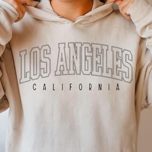 Los Ángeles, California, SVG PNG, Retro Outlined Varsity SVG, Sudadera con sublimación Png, Camiseta con sublimación de Los Ángeles, Diseño Png de California