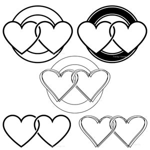 Bundle coeur cadre SVG PNG, coeurs liés SVG, coeur Svg, nom pour lui et pour elle Svg, Doodle coeurs, fichiers de coupe Cricut, chemise sublimation PNG