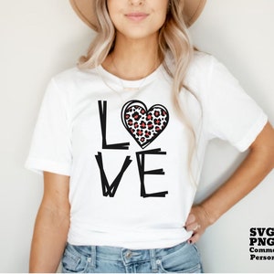 Love SVG PNG, Leopard Heart, Leopard Print, Cheetah Mama Mom Design ...
