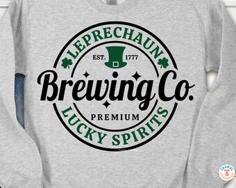 Leprechaun Brewing Co. SVG PNG, Premium Lucky Spirits, SVG for Cricut, Vinyl Cutting File, Sweatshirt, Shirt Sublimation Png Download File