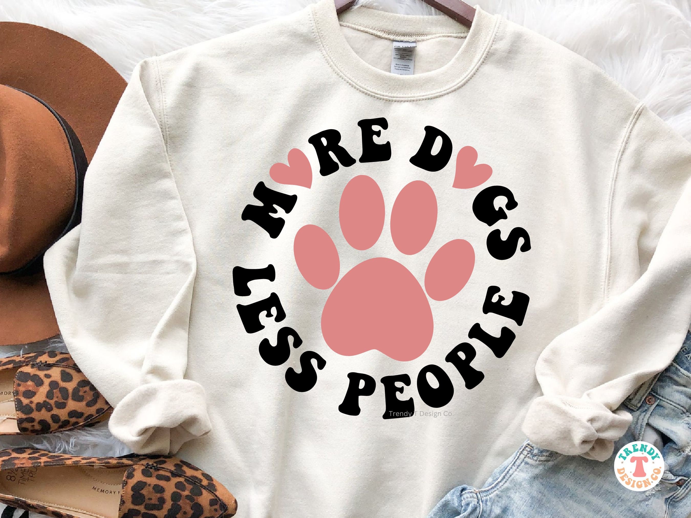 Retro Dog Shirt SVG PNG More Dogs Less People Dog Paw Print Etsy