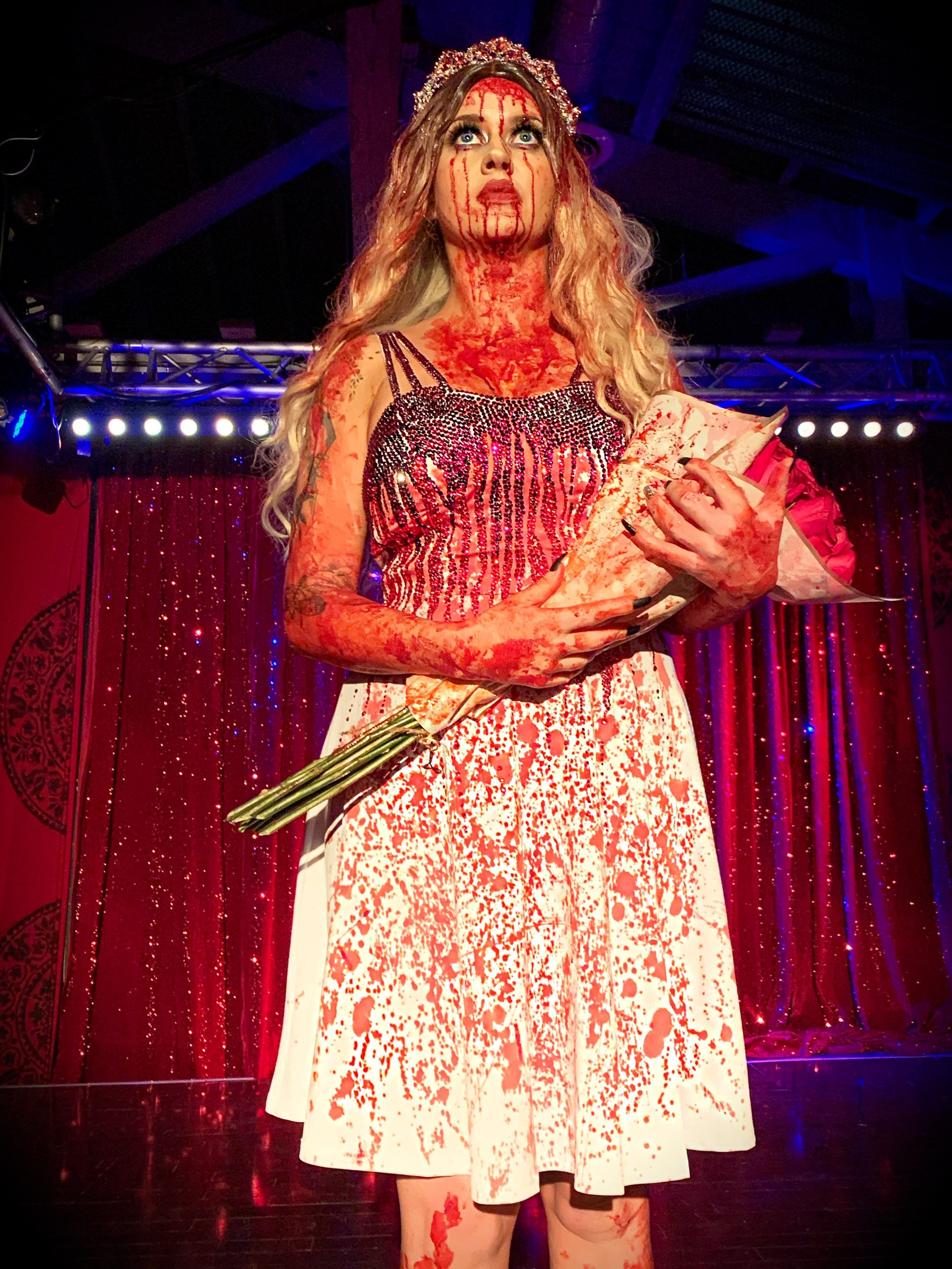 Carrie Movie Costume Dress Bloody Rhinestones - Etsy Carrie Movie Costume Dress Bloody Rhinestones - Etsy