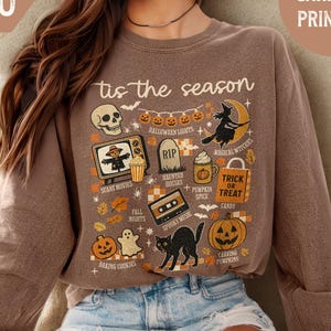 Witchy Woman Halloween Sweatshirt - Funny Graphic Long Sleeve Pullover For Women, Halloween Party Top