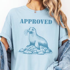 Seal of Approval Shirt Seal Graphic Tee Funny Seal Gift Sea Animal Tshirt Ocean Beach Vacation T-Shirt Summer Trip Sea Life Merch Seal Tee