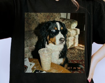 Bernese Mountain Dog Shirt Iced Coffee Dog Tee Dog Mom Gift Funny Dog Shirt