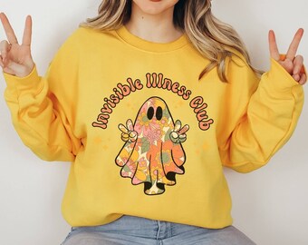 Halloween Invisible Illness Club Sweatshirt: Retro Spooky Season Top
