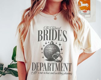 Engagement Gift for Fan, Bride Department Comfort Colors Shirt Engaged Era Future Mrs Bridal Shower Present Wedding Plan Tee Oversized