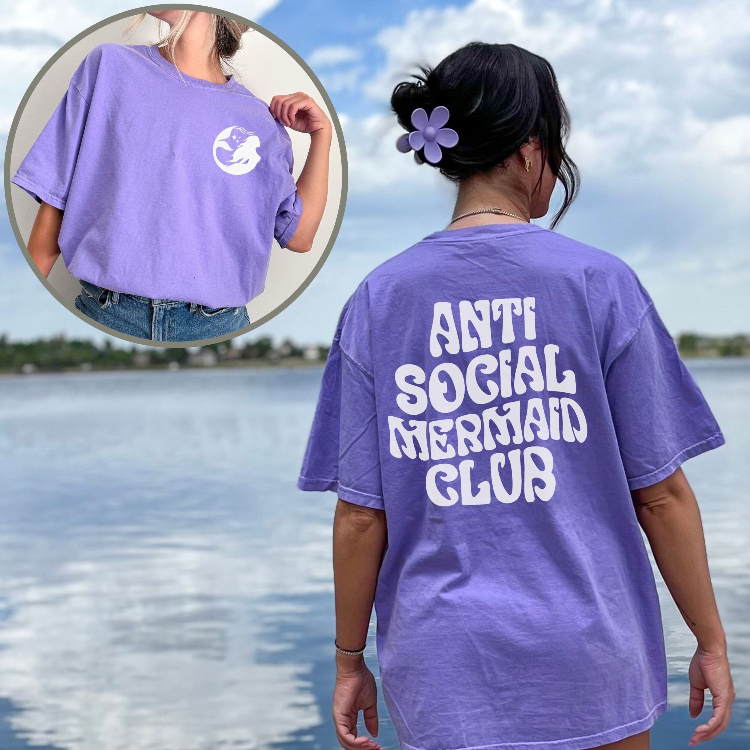 Antisocial Mermaid Club Shirt - Comfort Colors Sea Lover Tee - Etsy