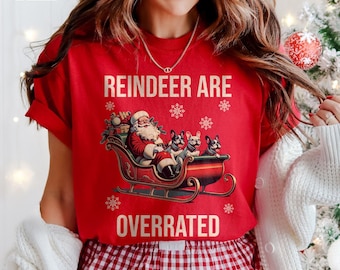 Christmas French Bulldog Shirt Frenchie Lover Gift Holiday Dog Mom Tshirt Xmas Paw Santa Graphic Tee Funny Party Merch French Bulldog Gift