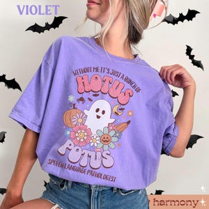 Speech Therapy Shirt for Halloween, Spooky Language Therapist T Shirt Funny Fall SLP Tee Pathologist Assistant Gift Comfort Colors Retro Boo