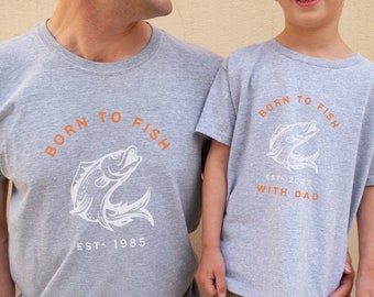 Father and Son Matching Fishing Shirts, Fathers Day Gifts from Son Fishing Father Son Shirts Dad and Son Matching Shirts Reel Cool Dad Lake