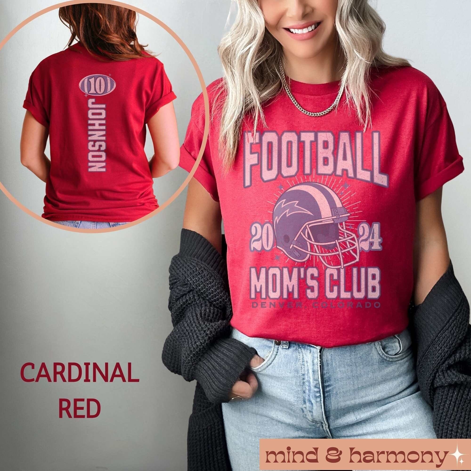 Custom Football Shirt, Personalized Sport Mom Athlete Jersey Number Mothers Day Gift Game Day Mama Trendy Aesthetic Football Mama Club Tee