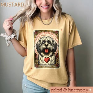 Chemise carte de tarot Shih Tzu T-shirt maman chien sorcier pour les amateurs de shih tzu mignon propriétaire d'animal shih tzu haut graphique mystique shih tzu cadeau spirituel