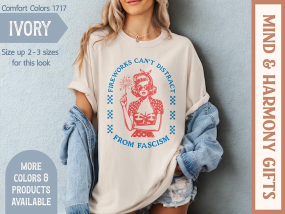 Liberal 4th of July Shirt Anti Fourth FDT Trump MAGA Democrat Tshirt Funny Protest Shirt Left Patriotic USA Feminist Comfort Colors Outfit