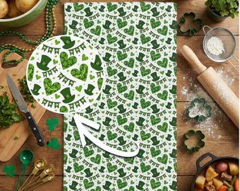 Fck Trump St Patricks Day Hand Towel, Irish Liberal Protest Home Decor Political Activist Shamrock Rag