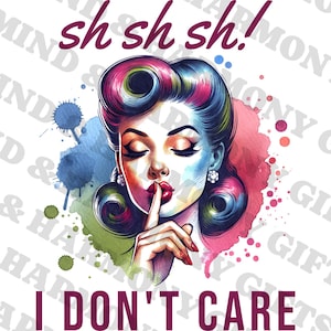 Retro Housewife PNG Graphic, Sarcastic Woman Funny Pinup Art DIY Gift Digital Download for Prints Sarcasm Craft Adult Humor Trendy Clipart