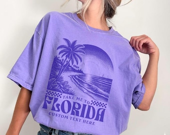 Florida Comfort Colors Shirt, Custom Color Vacation Girl Trip Tshirt Fan Gift Beach Graphic Tee Oversized Trendy Concert Fit Florida Tshirt