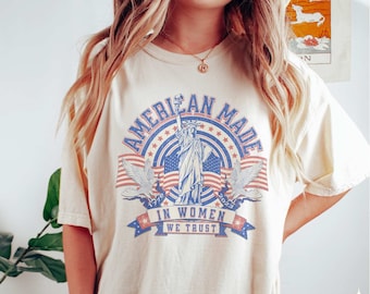 T-shirt féministe couleurs confort 4 juillet : chemise Women's Rights USA