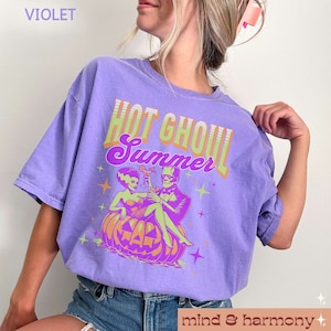 Summerween Hot Ghoul Summer Vibe Comfort Color Tshirt, Funny Monster Beach Party Tee Spooky Vacation Scary Movie Lover Gift Trendy Aesthetic