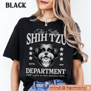 Funny Shih Tzu Department Shirt Cute Dog Mom T-Shirt for Shih Tzu Lovers Pet Owner Shih Tzu Graphic Top Shih Tzu Gift Trendy Merch Music Fan