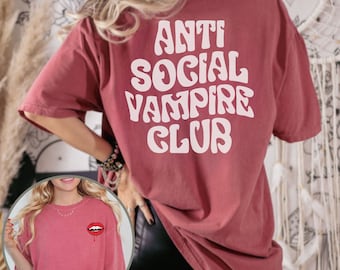 Antisocial Vampire Club Comfort Colors Tee - Gothic Halloween Shirt