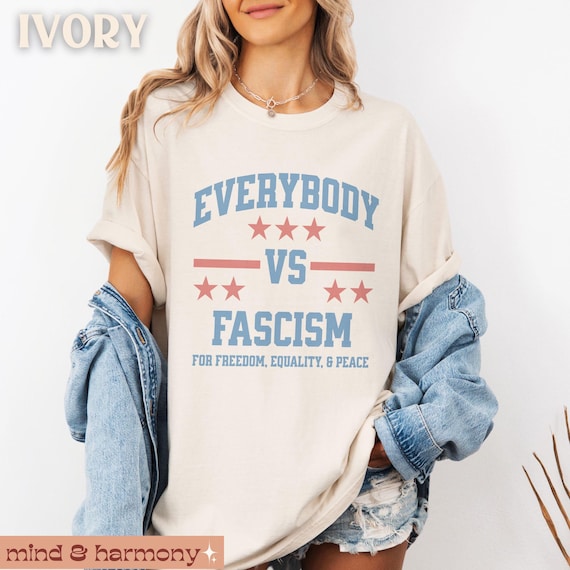Anti Fascism Shirt, Political Fourth of July Tshirt Anti Trump Patriotic Tee Women Cute Liberal Gift Independence Day Protest Equality Top