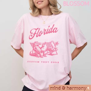 Florida Alligator Flamingo Grafik PNG, trinkende Tiere Clip Art Urlaub Digital Download DIY Geschenk Reptil Vogel