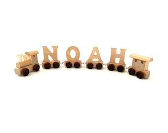 Educational Nursery Wooden Train Letters For Childrens Personalised Name Gift