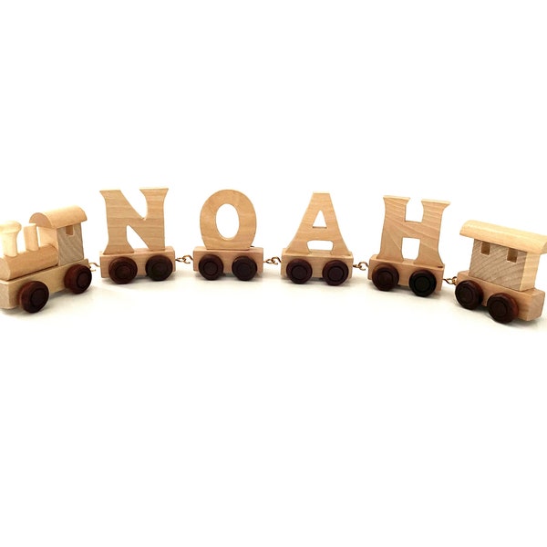 Educational Nursery Wooden Train Letters For Childrens Personalised Name Gift