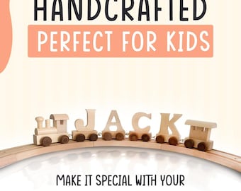 Wooden Train Letters Set For Personalized Christening Birthday Gifts
