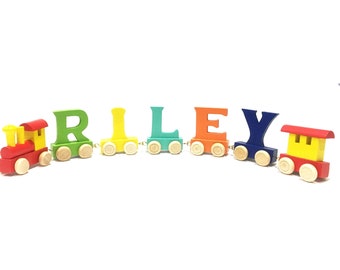 Alphabet Wooden Colourful Train Letters For Personalized Name as Children Gifts Present