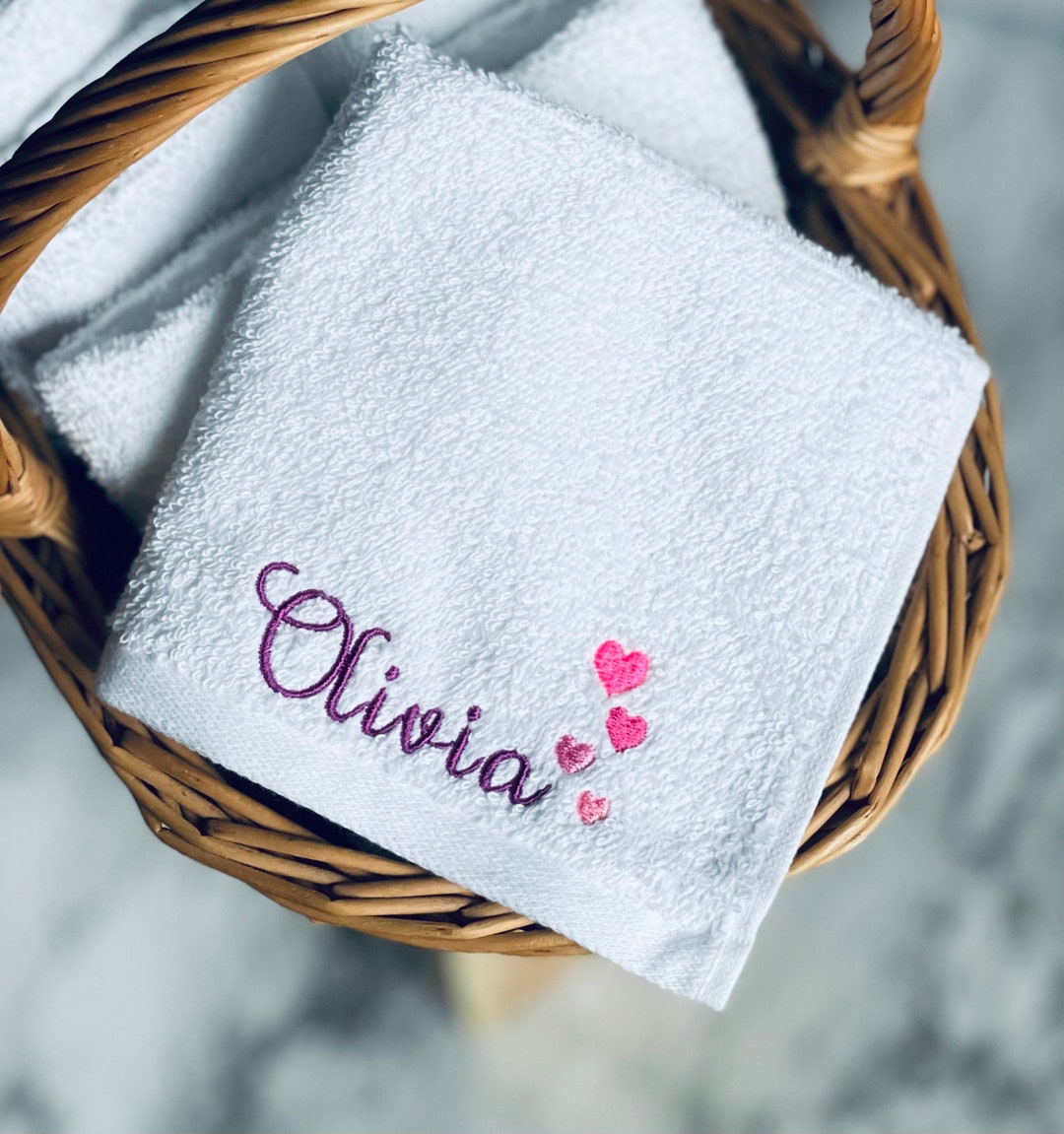 Personalized Washcloth - Custom Washcloth/ Personalized gift/ Embroidered Washcloth