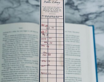 ヴィンテージの図書館カードブックマーク：手作りの読書ギフト