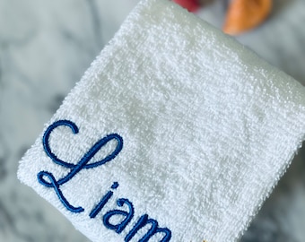 パーソナライズされた星柄ウォッシュクロス：刺繍入りテリーコットンギフト