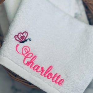 Personalized Embroidered Washcloth: Custom Name and Butterfly Themed Washcloth