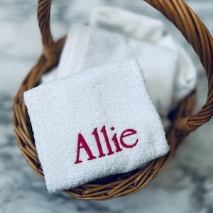 Personalized Embroidered Washcloth: Custom Name Gift