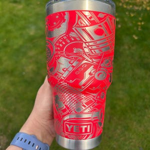 Gearhead Gift Idea: 30 oz Tumbler for Car Enthusiasts - Automotive Travel Cup, Ideal for Cold Beverages Red YETI