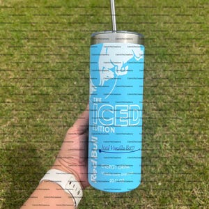 RB Energy Drink Inspired 20 oz Tumbler, Viral Energy Drink Tumbler, personalized Gift Iced Vanilla Berry