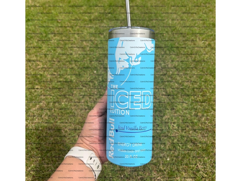 RB Energy Drink Inspired 20 oz Tumbler, Viral Energy Drink Tumbler, personalized Gift Iced Vanilla Berry