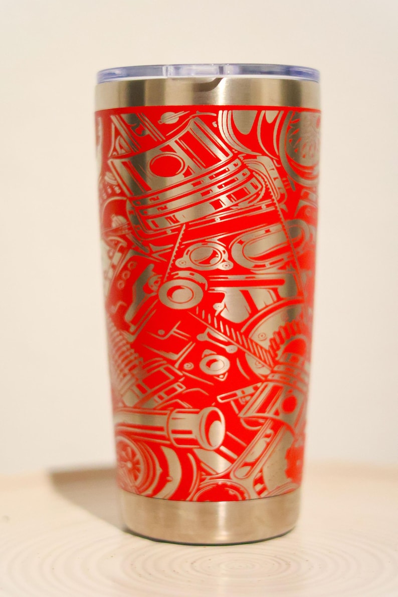 Gearhead Gift Idea: 30 oz Tumbler for Car Enthusiasts - Automotive Travel Cup, Ideal for Cold Beverages Red No Brand