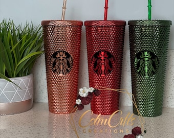 Metallic Studded Tumblers, Soft Touch Studded Tumbler, Xmas tumbler, 24oz double Wall Tumbler, 24 oz Double wall tumbler Matte Black Tumbler
