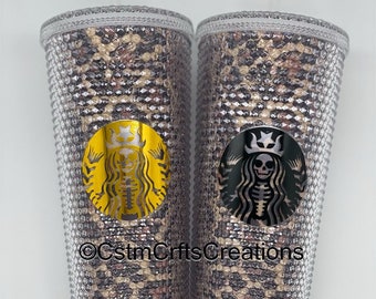 Leopard Print Studded Tumbler, 24 oz Double wall tumbler, Studded tumbler, Studded Dupes, Leopard tumbler, insulated Tumbler