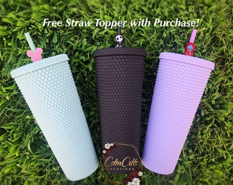 Matte Studded Tumblers,lilac tumbler, Matte Black Soft Touch Studded Tumbler, 24 oz double Wall Tumbler, Matte Mint Tumbler