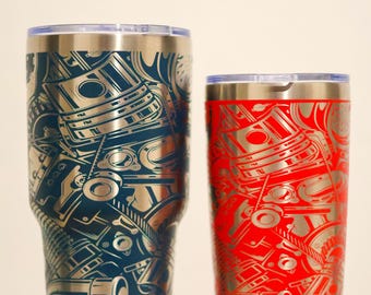 Gearhead Gift Idea: 30 oz & 20 oz Tumbler for Car Enthusiasts - Automotive Travel Cup, Ideal for Cold Beverages
