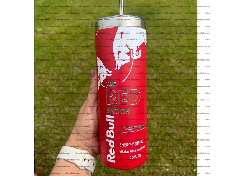 RB Energy Drink Inspired 20 oz Tumbler, Viral Energy Drink Tumbler, personalized Gift Watermelon