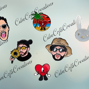Bad Bunny Pins, Alloy pins, Enamel pins, Pins for backpacks, Clothing Pins, Lanyard Pins, Alloy Zinc pins