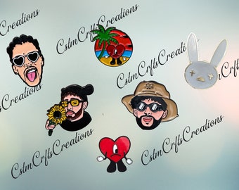 Bad Bunny Pins, Alloy Pins, Enamel Pins, Pins for Backpacks