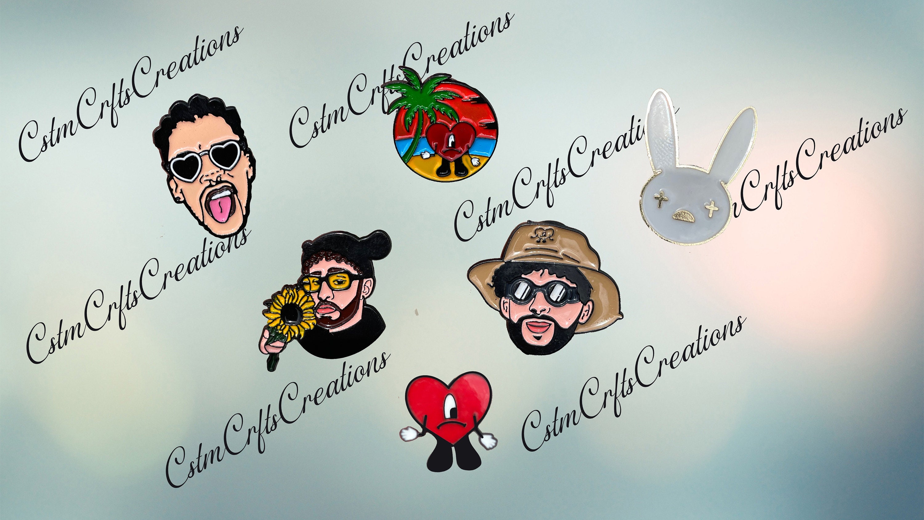 Bad Bunny Pins, Alloy Pins, Enamel Pins, Pins for Backpacks